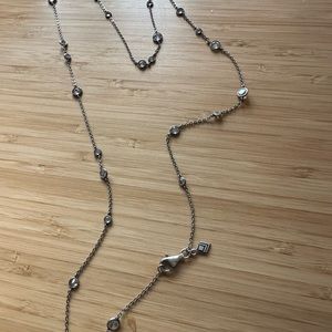 Silpada Cubic Zirconia Scattered Stars Sterling Silver 32” Necklace N2152